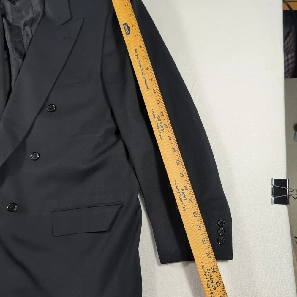Brioni Blazer Men 46 Black Roman Style Double Breasted Peak Lapel Wool Italy
